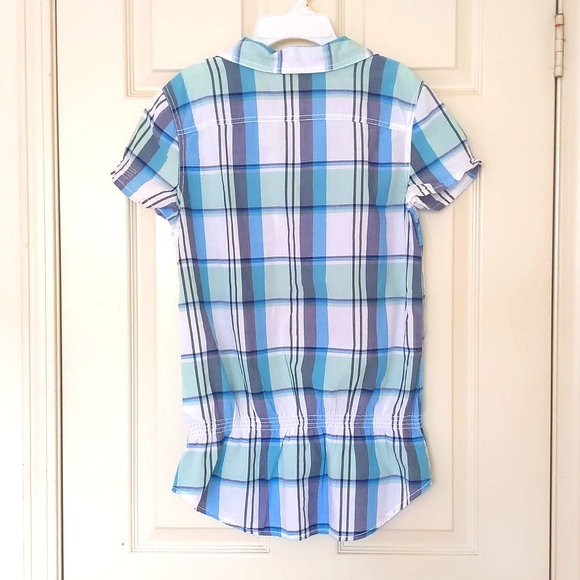 H&M 100% Cotton Short Sleeve Multi Color Plaid Shirt with buttons. - Picture 4 of 4